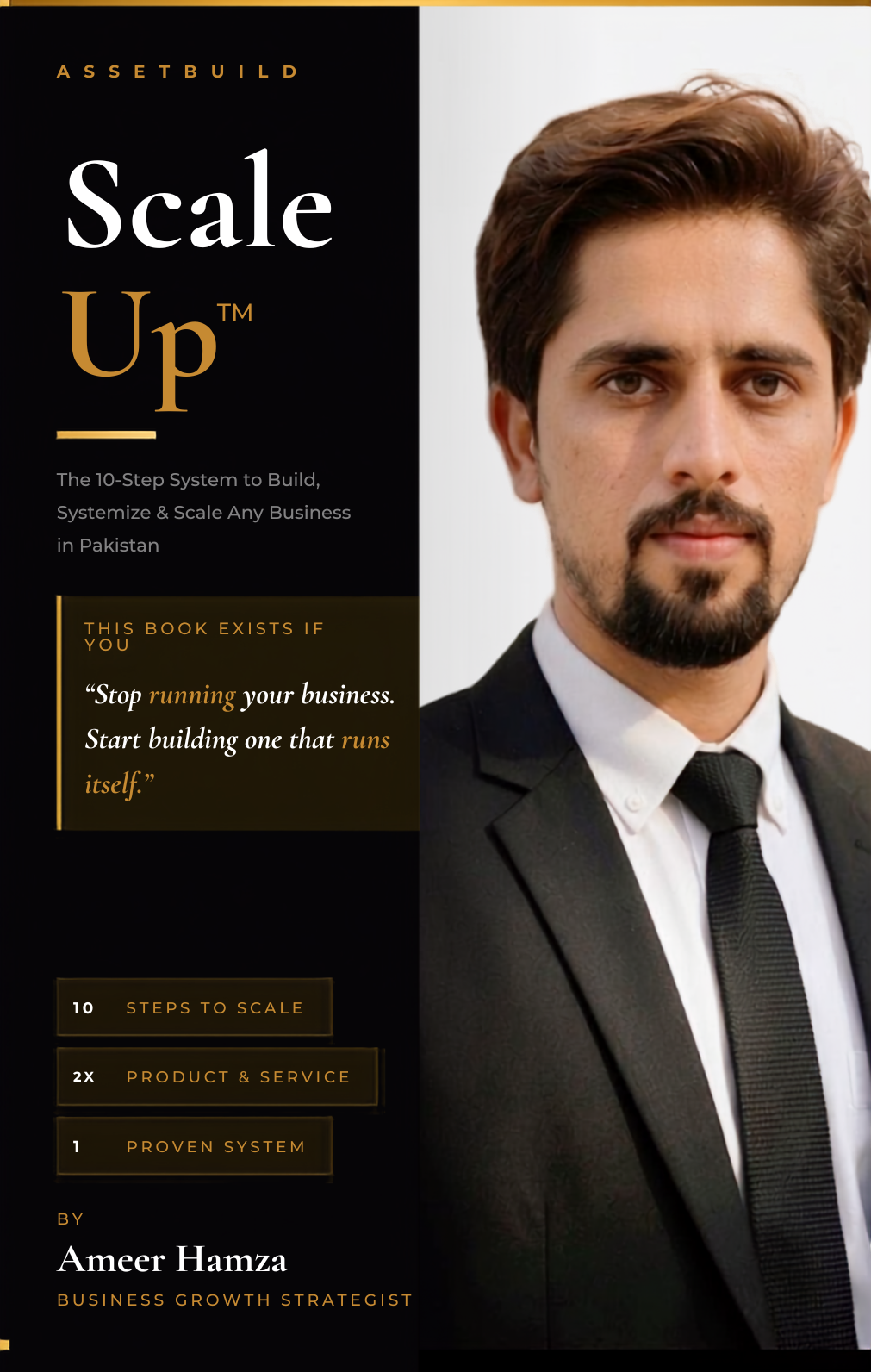 ScaleUp by Ameer Hamza — the 10-Step System to Build, Systemize & Scale Any Business in Pakistan, book cover